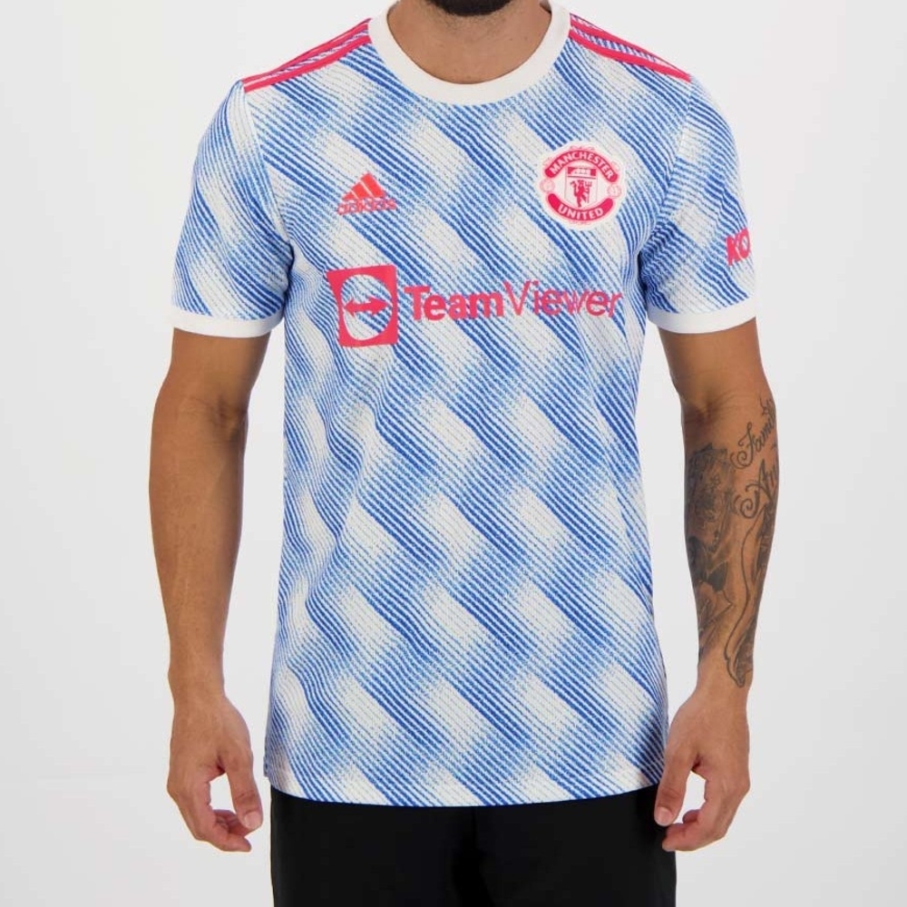 Adidas Blue and White Manchester United Jersey